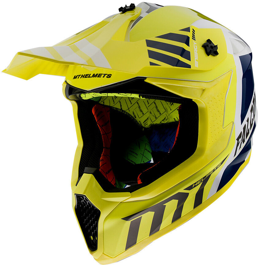 MT Helmets Casco moto cross enduro mt helmets falcon warrior a3 bianco perla giallo