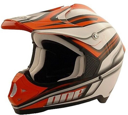 One Casco moto cross enduro one racing grifone arancio ktm