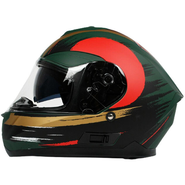 Bhr Casco moto integrale bhr 814 doppia visiera multi green storm