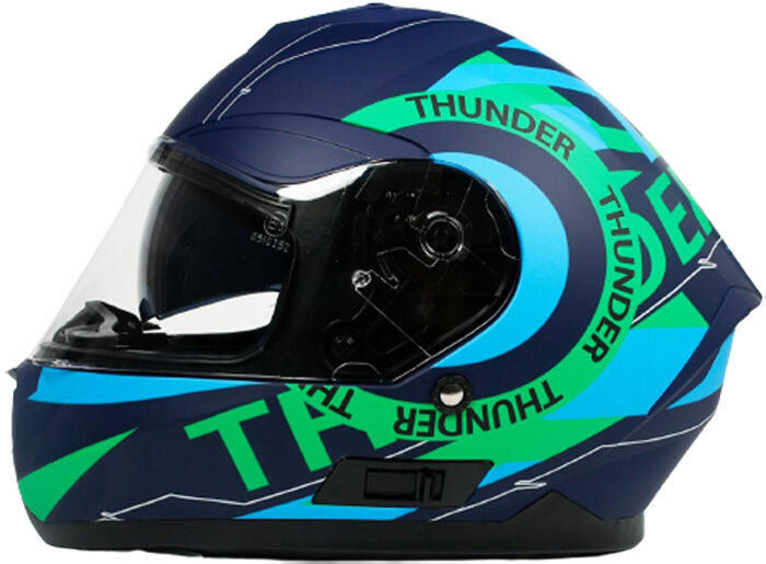 Bhr Casco moto integrale bhr 814 doppia visiera multi thunder blu