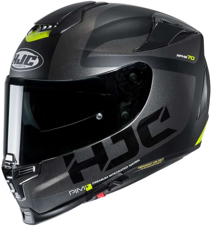 Hjc Casco moto integrale hjc rpha 70 doppia visiera balius mc5sf nero giallo