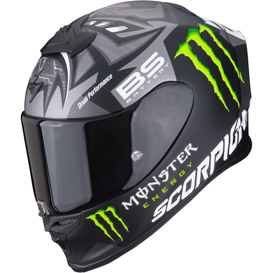 Scorpion Casco moto integrale scorpion exo-r1 air fabio monster replica nero opaco argent