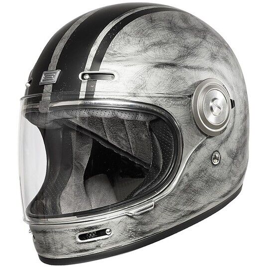 Origine Casco moto integrale vintage origine vega custom silver opaco