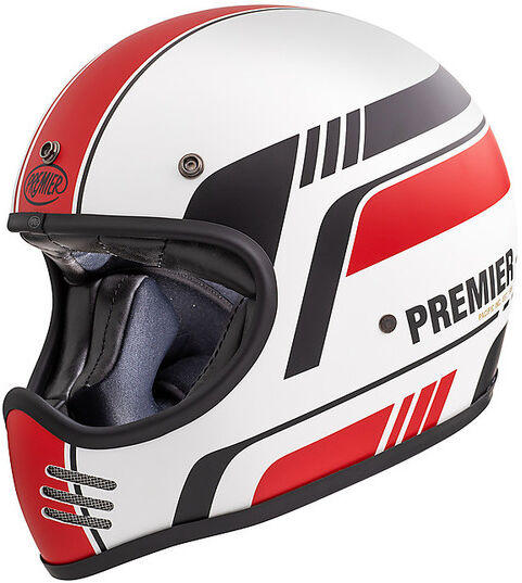 Premier Casco moto integrale vintage premier mx bl8 bm bianco opaco