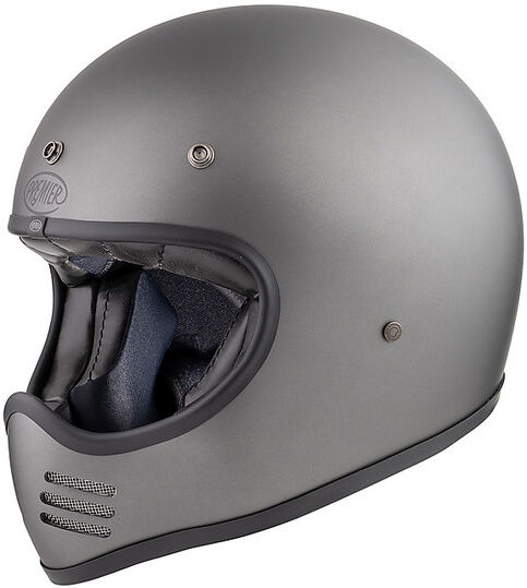 Premier Casco moto integrale vintage premier mx u17 bm grigio opaco