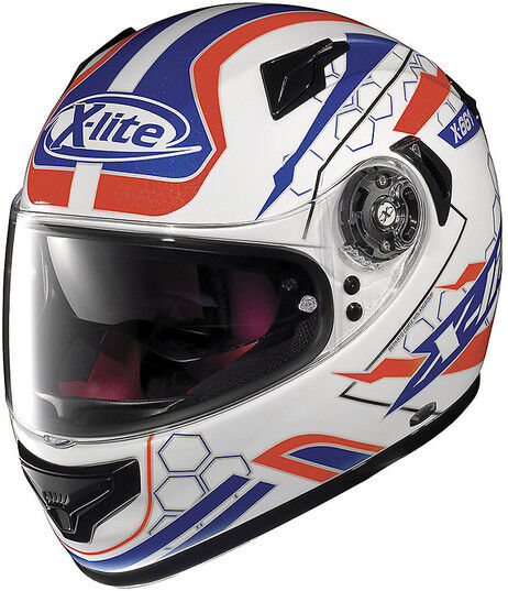 X-lite Casco moto integrale x-lite x-661 honeycomb n-com 040 metal white bianco rosso b