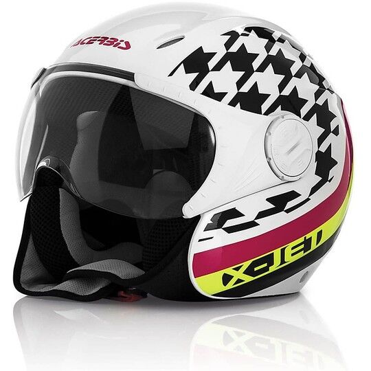 Acerbis Casco moto jet acerbis con visiera x-jet on bike bianco nero