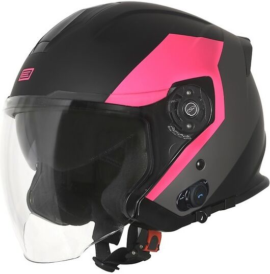 Origine Casco moto jet con bluetooth integrato origine palio 2.0 bt eko nero rosa opaco