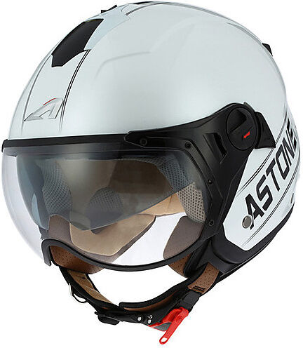 Astone Casco moto jet doppia visiera astone minijet sport cooper bianco nero