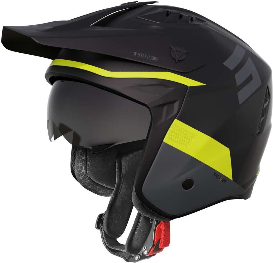 Casco Moto Jet Shot JUMP Nero Neon Giallo Opaco taglia 2XL