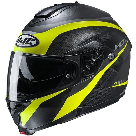 Hjc Casco moto modulare hjc c91 taly mc4hsf nero opaco giallo