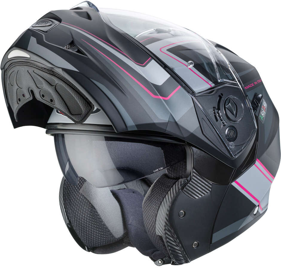 Caberg Casco moto modulare omologato p/j caberg duke ii tour nero opaco rosa antracite