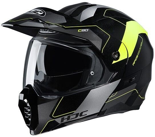 Hjc Casco moto modulare touring hjc c80 rox mc4h nero giallo fluo