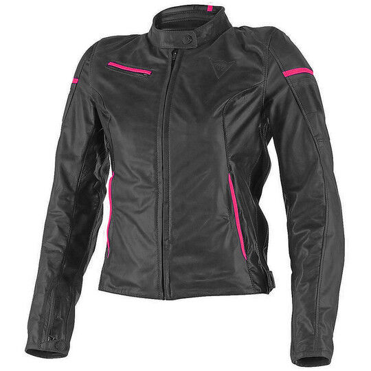 Dainese Giacca moto in pelle dainese lady modello michelle nero/fuxia