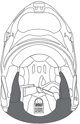 Guanciali Interno Cheek Pads Per Casco Agv SPORTMODULAR - Ta taglia un