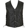 Prexport Gilet Moto Custom in Pelle PXT BOB Lacci Nero taglia XL