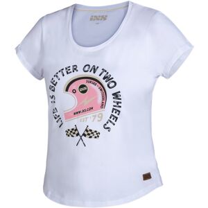 Maglia Moto Casual Donna Ixs TWO WHEELS Bianco Rosa taglia S