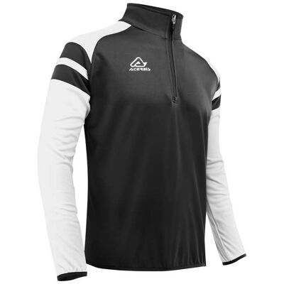 Felpa Mezza Zip Allenamento Acerbis KEMARI Nero Bianco taglia S Felpa Mezza Zip Allenamento Acerbis KEMARI Nero Bianco taglia S