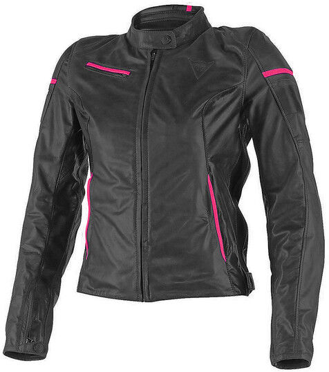 Dainese Giacca moto in pelle dainese lady modello michelle nero/fuxia