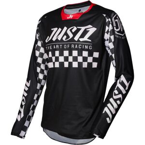 Maglia Moto Cross Enduro Just1 J-FORCE Racer Nero Bianco taglia XS