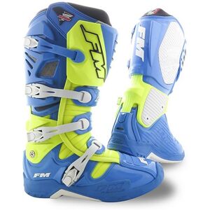 Stivali Moto Cross Enduro FM Racing TYPHOON 2 Blu Giallo taglia 46