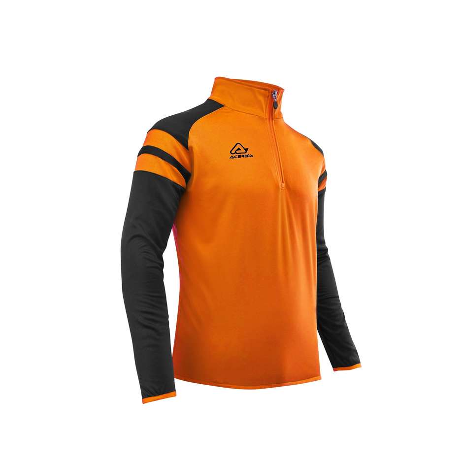 Felpa Mezza Zip Allenamento Acerbis KEMARI Arancio Nero taglia XL