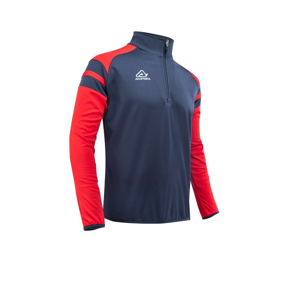 Felpa Mezza Zip Allenamento Acerbis KEMARI Blu Rosso taglia XS