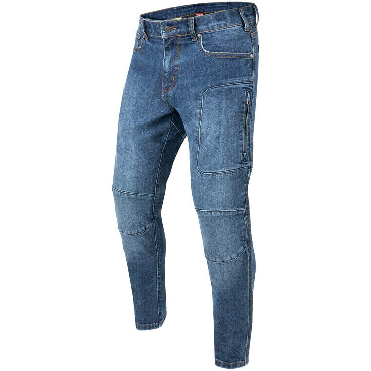 Jeans Moto Rebelhorn RAGE II Tapered Fit Washed Blu - L34 taglia 32