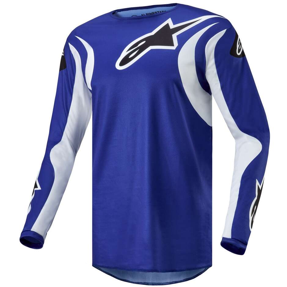 Maglia Moto Cross Enduro Alpinestars FLUID LUCENT Blu Bianco taglia XL