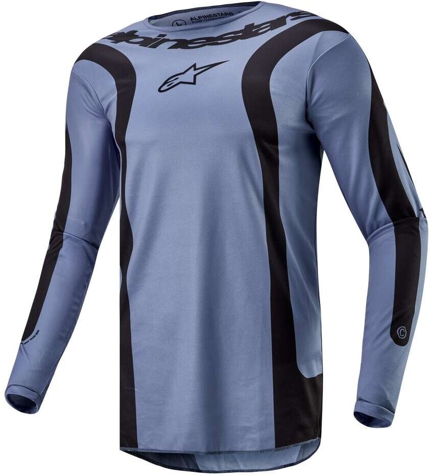 Maglia Moto Cross Enduro Alpinestars FLUID LURV Nero Azzurro taglia XL