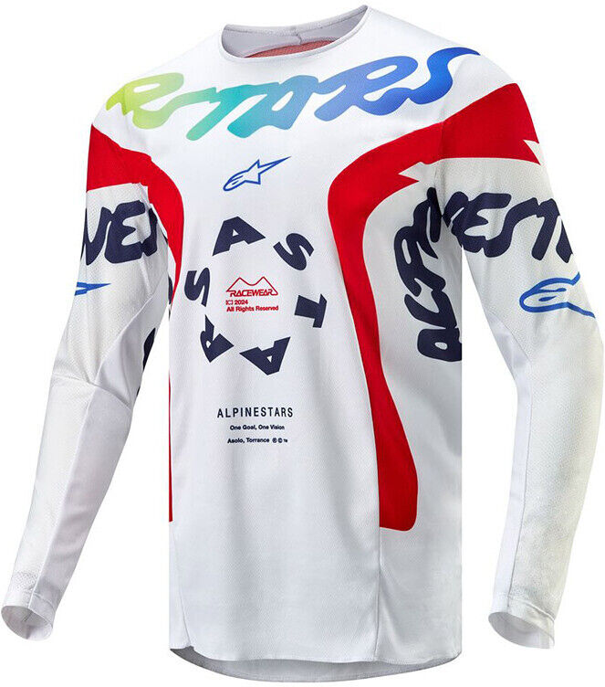 Maglia Moto Cross Enduro Alpinestars RACER HANA Bianco multi taglia XL