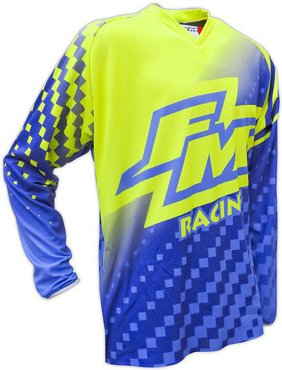 Maglia Moto Cross Enduro FM Racing Power X25 Giallo Blu taglia XL