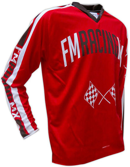 Maglia Moto Cross Enduro FM Racing Vintage X24 Campus Rosso taglia L