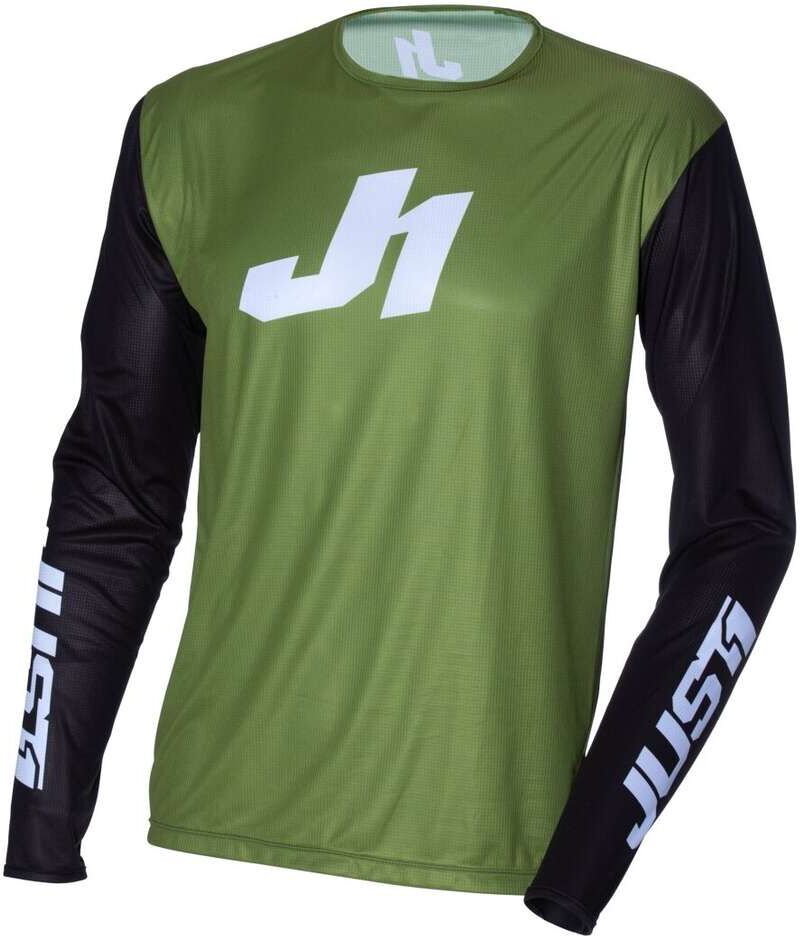 Maglia Moto Cross Enduro Just1 J-ESSENTIAL Army Nero Bianco taglia XL