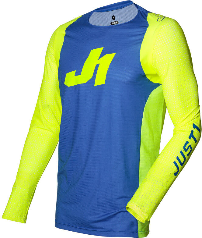 Maglia Moto Cross Enduro Just1 J-FLEX Aria Blu Giallo Fluo taglia XS