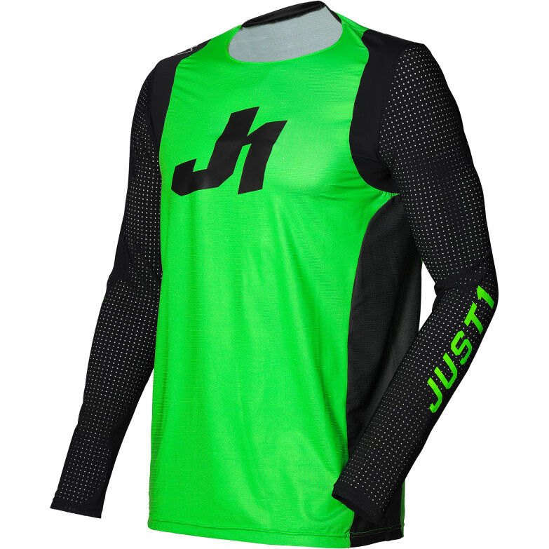 Maglia Moto Cross Enduro Just1 J-FLEX Aria Verde Fluo Nero taglia XS