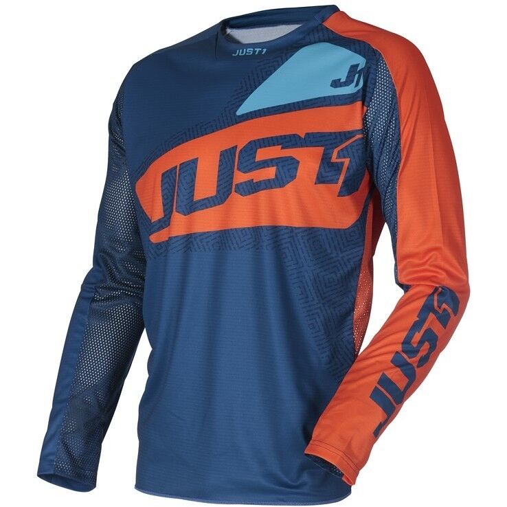 Maglia Moto Cross Enduro Just1 J-FORCE VERTIGO Blu Arancio taglia XL