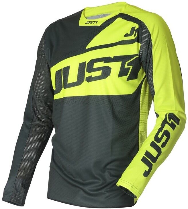 Maglia Moto Cross Enduro Just1 J-FORCE VERTIGO Grigio Giallo taglia S