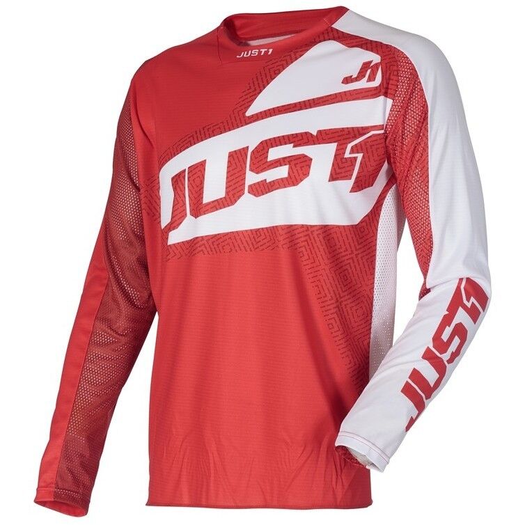 Maglia Moto Cross Enduro Just1 J-FORCE VERTIGO Rosso Bianco taglia XL