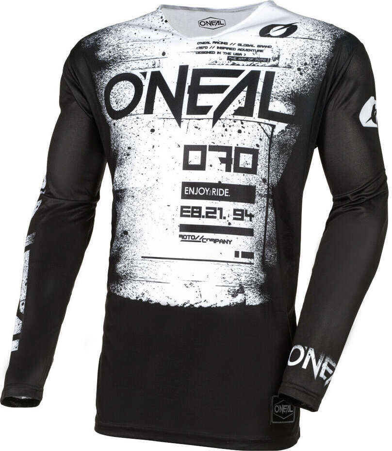 Maglia Moto Cross Enduro Mtb Oneal MAYHEM SCARZ Nero/Bianco taglia S