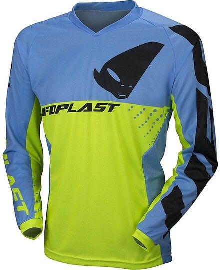 Maglia Moto Cross Enduro Ufo DIVISION Blu Giallo Neon taglia 3XL