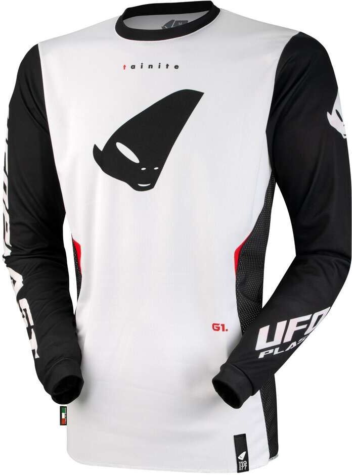 Maglia Moto Cross Ufo TAINITE Made in Italy Bianco Nero taglia 2XL