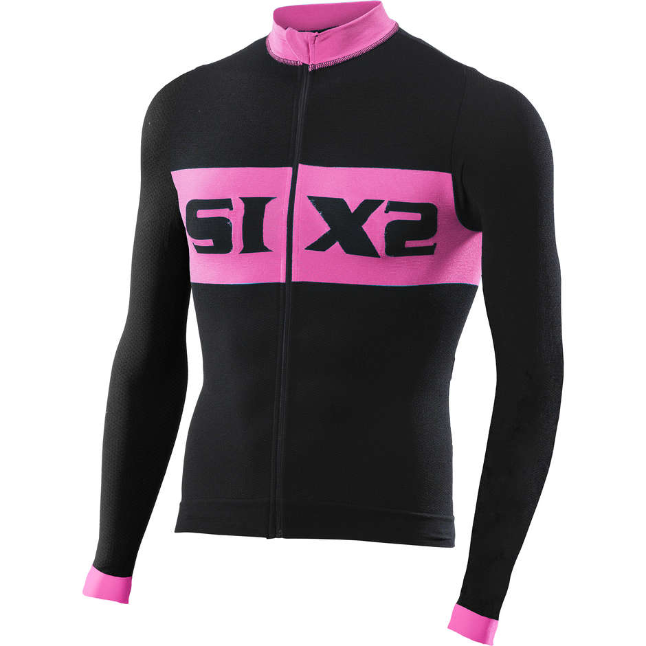 Maglia Tecnica Lunghe Activewear Sixs BIKE4 Luzury Nero Rosa taglia XL