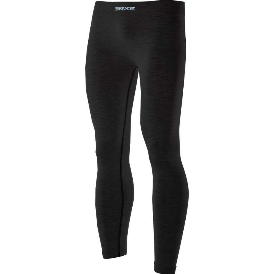 Pantaloni Leggings Lunghe Sixs PNX MERINOS Carbon Wool Nero taglia L/X