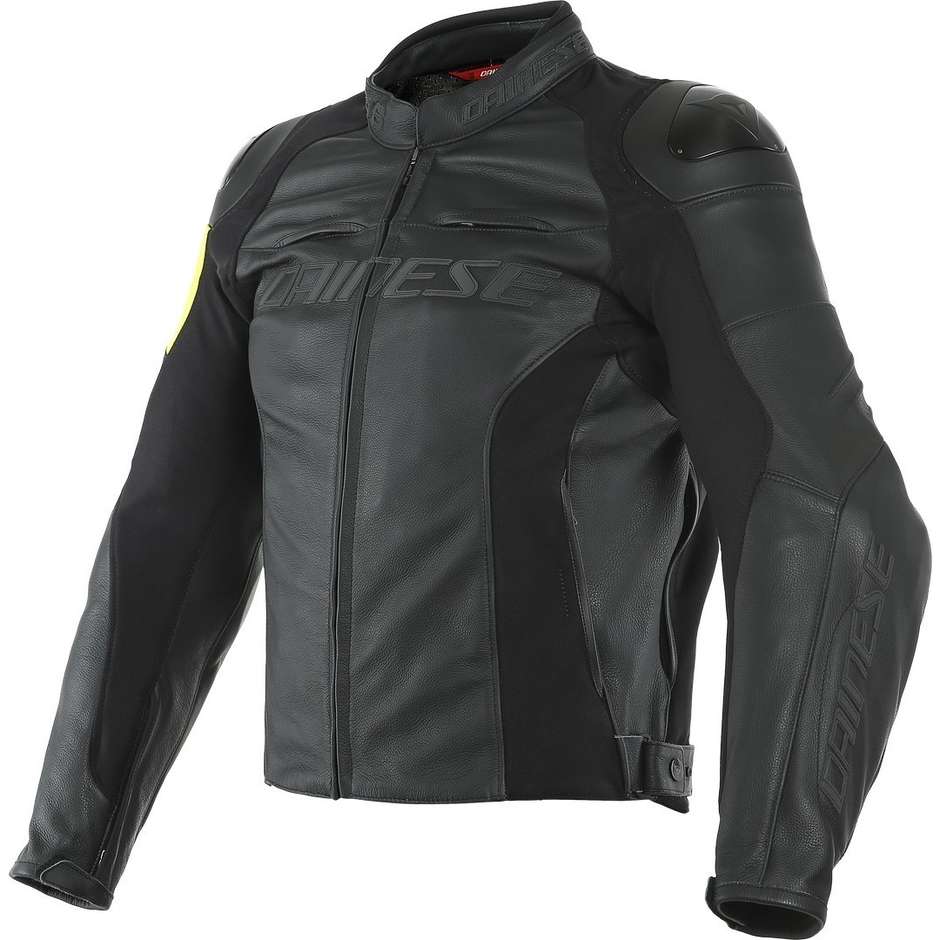 Dainese Giacca moto in pelle dainese vr46 pole position nero