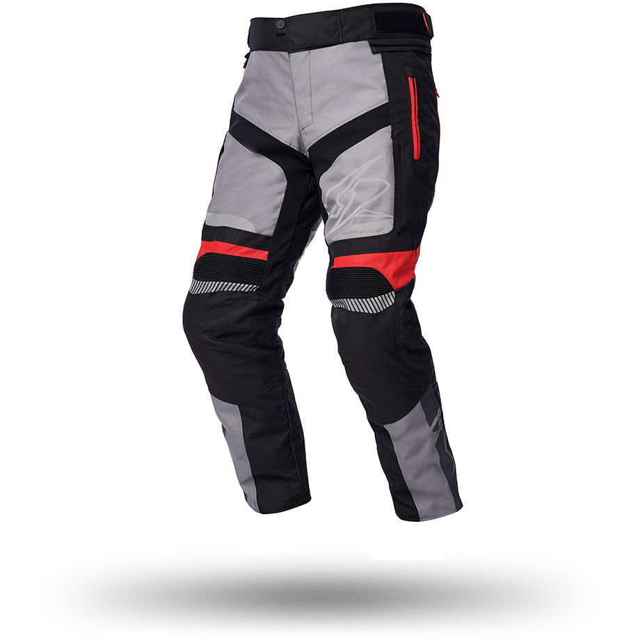 Spyke Pantaloni moto in tessuto spyke meridian dry tecno pants grigio nero rosso