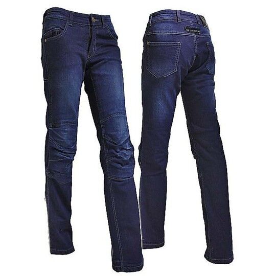 Giudici Pantaloni moto jeans con giudici street denim blue con protezioni