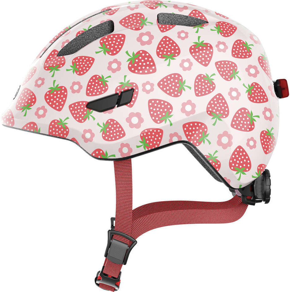 Casco Bici Abus Bambino SMILEY 3.0 LED Rose Strawberry taglia S