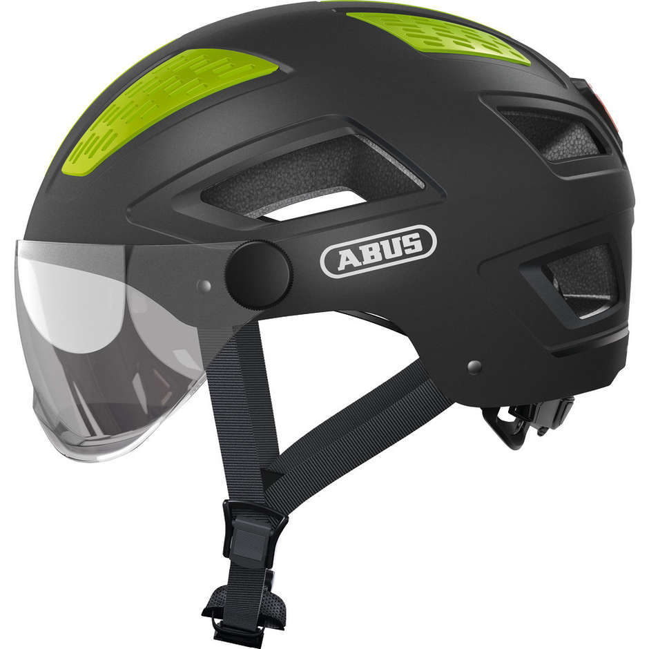 Casco Bici Abus HYBAN 2.0 Ace Con Visiera E Led Titanio taglia M