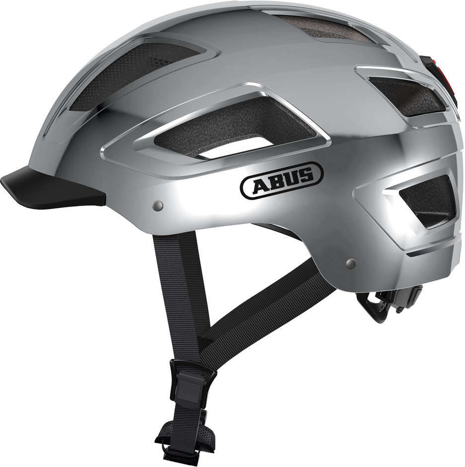 Casco Bici Abus Hyban 2.0 Urban Con Led Cromo Silver taglia M